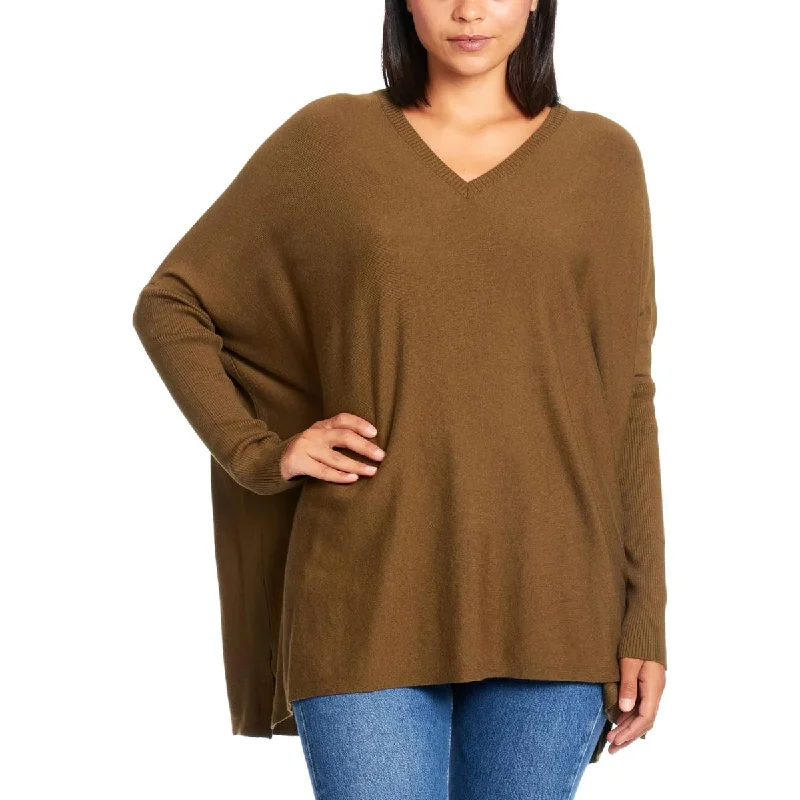 Joesph A Womens V-Neck Dolman Sleeve Poncho Sweater