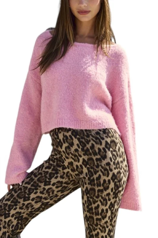 Loose Fit Sweater In Pink