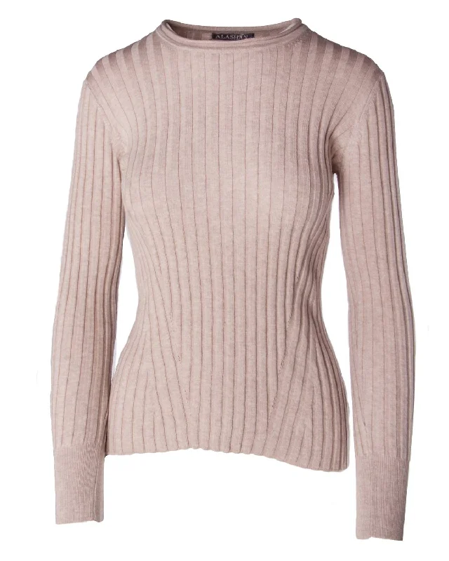 Women's Blair Ribbed Sweater In Biscotti