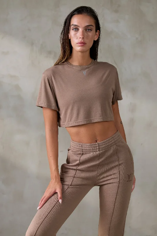 V_SYLK BOXY T-SHIRT - Tan