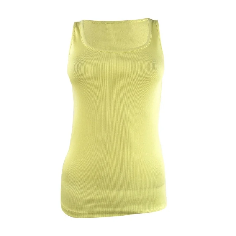 Lauren Ralph Lauren Women's Cotton-Blend Tank Top (S, Yellow Bloom)