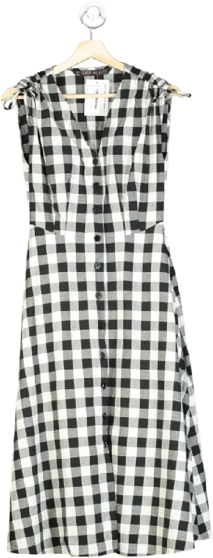 Goelia Monochrome Gingham Dress XS UK 6