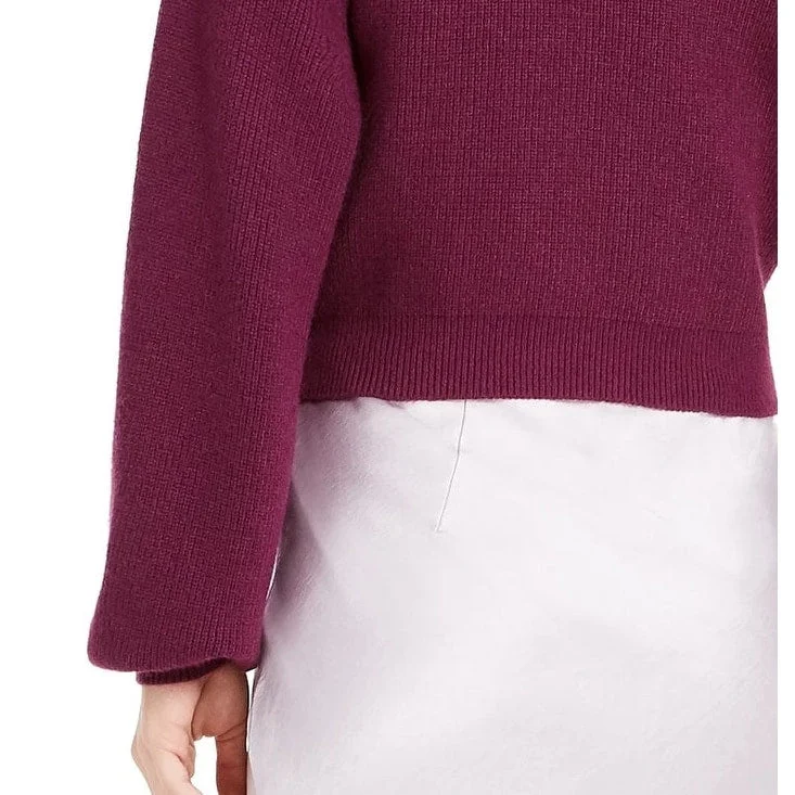 Lucy Paris Women's Cropped Mock Neck Sweater Purple Size X-Large